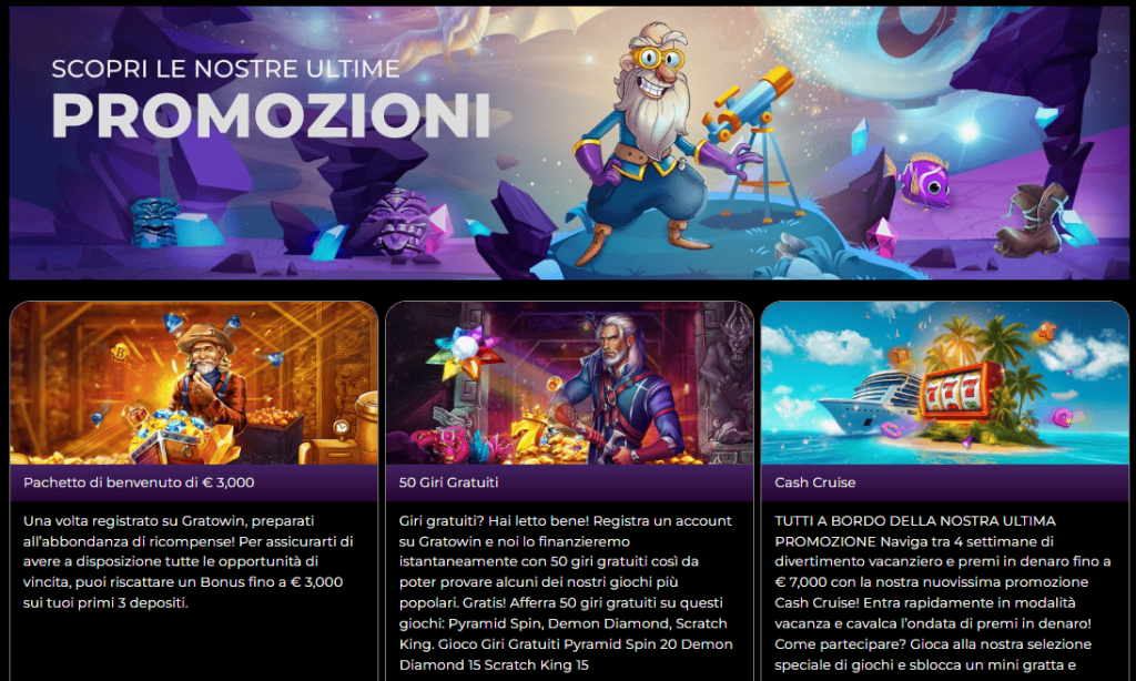 Bonus senza deposito Gratowin