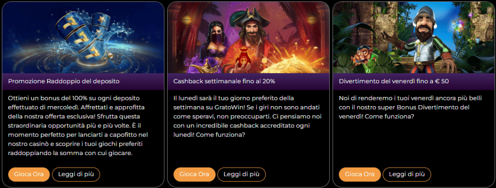 Promozioni settimanali Gratowin